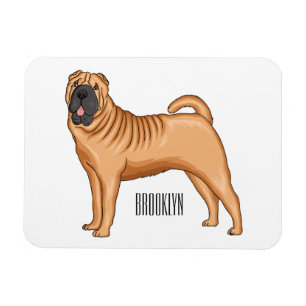 Magnet Flexible dessin humoristique chinois de chien Shar-Pei