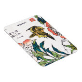 Magnet Flexible Dessin japonais vintage, Peonies et Bruant (Côté Droit)