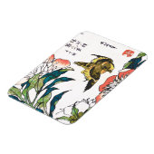 Magnet Flexible Dessin japonais vintage, Peonies et Bruant (Côté Gauche)