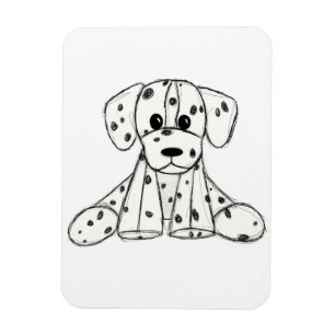 Magnet Flexible Dessin simple de contour de chien en peluche dalma