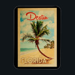 Magnet Flexible Destin Florida Palm Tree Beach Vintage voyage<br><div class="desc">Destin Florida design de style Vintage voyage avec un palmier sur la plage avec océan et ciel.</div>
