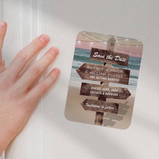 Magnet Flexible Destination de mariage tropicale Enregistrez la da