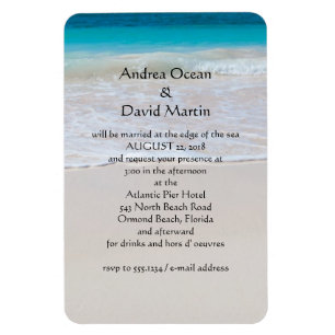 Magnet Flexible Destination Plage Mariage Personnalisé Invitation