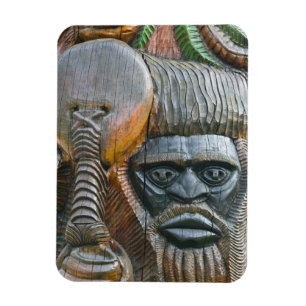 Magnet Flexible Détail d'un totem kanak, Nouméa, Nouvelle