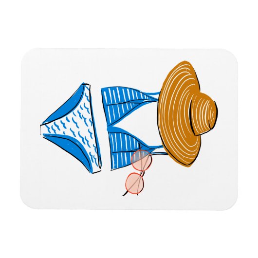 Magnet Flexible Détendez-vous au soleil - maillot de bain bleu 2 (Horizontal)