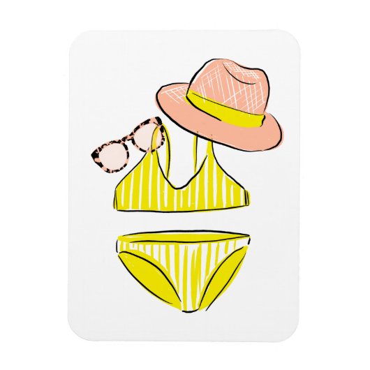 Magnet Flexible Détendez-vous au soleil - maillot de bain jaune (Vertical)