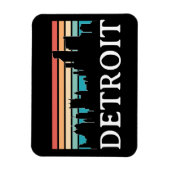 Magnet Flexible Detroit Michigan Vintage Sunset Skyline Retro (Vertical)