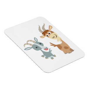 Magnet Flexible Deux adorables chèvres caricaturales aimables