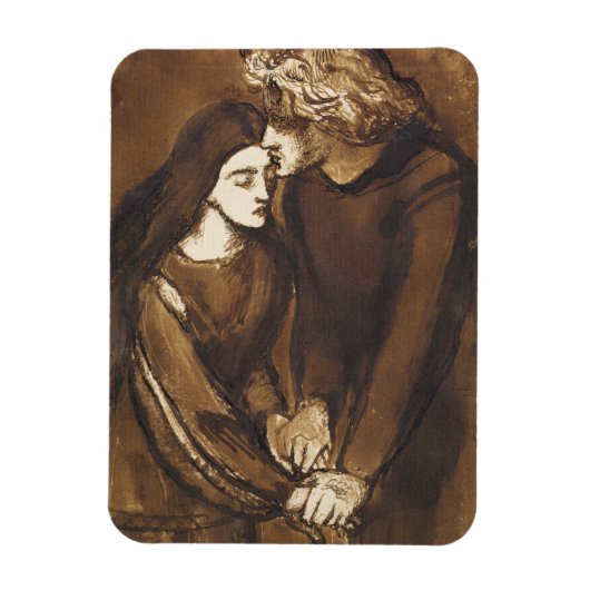 Magnet Flexible Deux amoureux de Dante Gabriel Rossetti (Vertical)