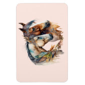 Magnet Flexible Deux beaux chevaux Boho occidental (Vertical)
