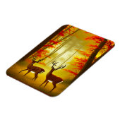 Magnet Flexible Deux cerfs dans une forêt d'automne / Bois (Côté Gauche)