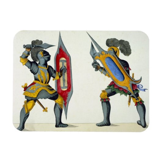 Magnet Flexible Deux chevaliers qui combattent, assiette de 'A His (Horizontal)