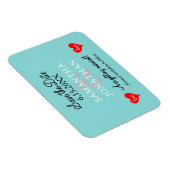 Magnet Flexible Deux cœurs mariage bleu mousse de mer (Côté Droit)