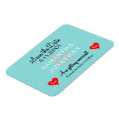 Magnet Flexible Deux cœurs mariage bleu mousse de mer (Côté Gauche)