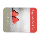 Magnet Flexible Deux cœurs Saint-Valentin bloc de couleur (Horizontal)