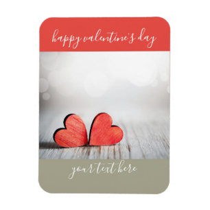 Magnet Flexible Deux cœurs Saint-Valentin bloc de couleur