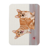 Magnet Flexible Deux Corgis mignons (Vertical)