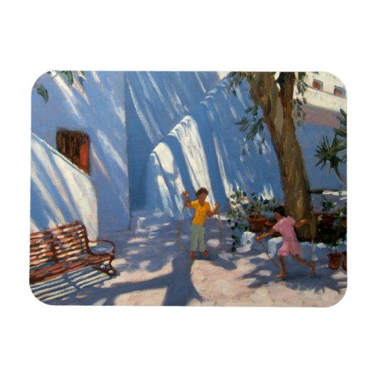 Magnet Flexible Deux filles sautant Mykonos (Horizontal)