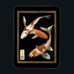 Magnet Flexible Deux Japonais Koi Goldfish sur un Arrière - plan n<br><div class="desc">Cette image représente deux Koi Goldfish orange vif sur un arrière - plan noir élégant. Cette impression contemporaine d'art moderne d'un détail traditionnel d'inspiration japonaise et orientale ajoutera du caractère à n'importe quel produit Zazzle.</div>