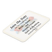 Magnet Flexible Deux jonquilles blanches et orange Save the Date (Côté Gauche)