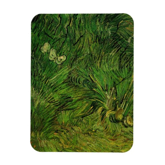 Magnet Flexible Deux papillons blancs par Vincent van Gogh (Vertical)