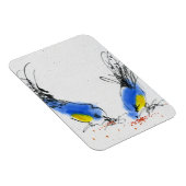 Magnet Flexible Deux petits titmouses ramassent le grain. Calligra (Côté Droit)
