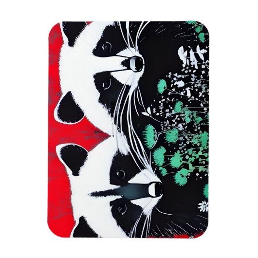 Magnet Flexible Deux Raccos (Vertical)