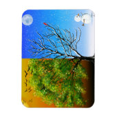 Magnet Flexible Deux Saisons, Un Arbre (Vertical)