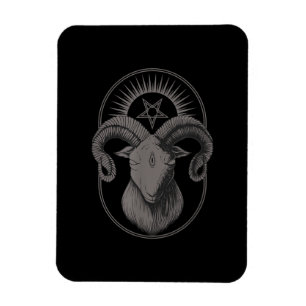 Magnet Flexible Devil Goat Pentagram Baphomet Satan Occult Satanic