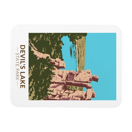 Magnet Flexible Devil's Lake State Park Porte du Wisconsin Devils (Horizontal)