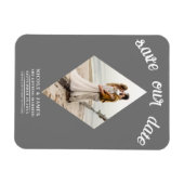 Magnet Flexible Diamant gris foncé photo mariage Enregistrer la da (Horizontal)
