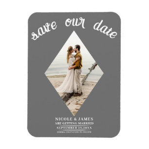 Magnet Flexible Diamant gris foncé photo mariage Enregistrer la da
