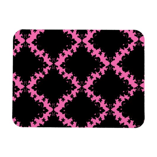 Magnet Flexible diamant noir rose chaud mod damé (Horizontal)