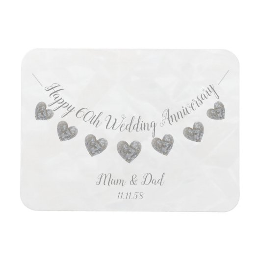 Magnet Flexible Diamond 60e anniversaire de maman et papa mariage (Horizontal)