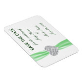 Magnet Flexible Diamond Heart Green Wedding Enregistrer La Date Ma (Côté Droit)