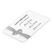 Magnet Flexible Diamond Hearts Mariage Blanc Enregistrer La Date M (Côté Gauche)
