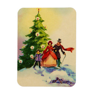 Magnet Flexible Dickens style Christmas Illustration