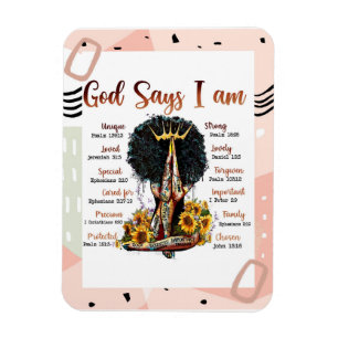 Magnet Flexible Dieu dit que je suis Black Christian Femmes Melani