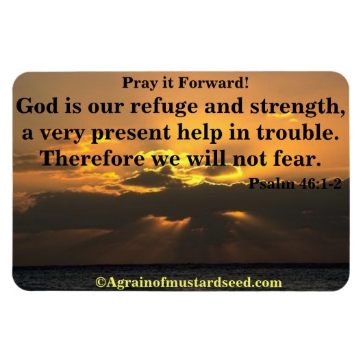 Magnet Flexible Dieu est notre refuge Bible Citation (Horizontal)