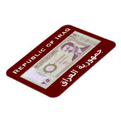 Magnet Flexible Dinar irakien avec Saddam Hussein (Côté Gauche)