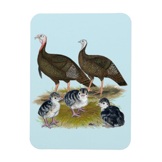 Magnet Flexible Dindes Famille Sauvage de l'Est (Vertical)