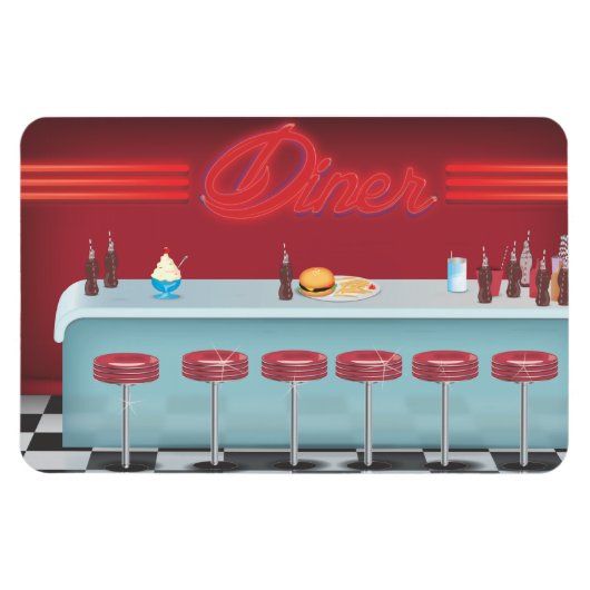 Magnet Flexible Dîner Américain Vintage (Horizontal)