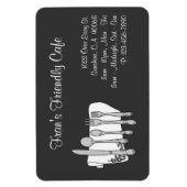 Magnet Flexible Dinnerware Restaurant Black White Custom Magnat (Vertical)