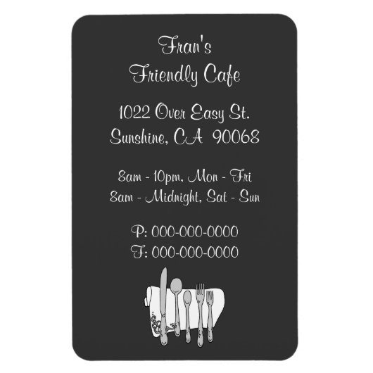 Magnet Flexible Dinnerware Restaurant Black White Custom Magnat (Vertical)