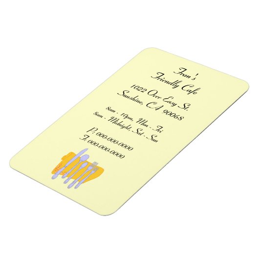 Magnet Flexible Dinnerware Restaurant Publicité sur mesure Aimant (Côté Gauche)