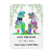 Magnet Flexible Dinosaur Mariage À Thème Enregistrer La Date (Vertical)