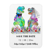 Magnet Flexible Dinosaur Thème Mariage Funny Enregistrer la date (Vertical)