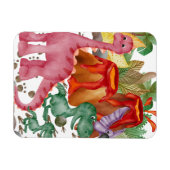 Magnet Flexible Dinosaure Cute Et Éruption Du Volcan (Horizontal)