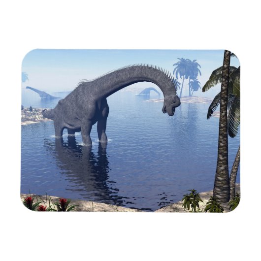 Magnet Flexible dinosaure de Brachiosaurus dans l'eau - rendu 3D (Horizontal)