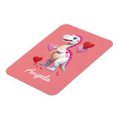 Magnet Flexible Dinosaure de la Saint Valentin blanc (Côté Gauche)